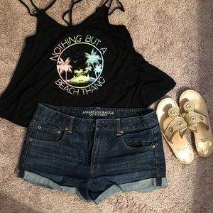AEO Dark Wash Jean Shorts